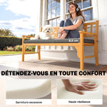 Coussin de banc, coussin pour Banc de Jardin extérieur intérieur housse amovible, 110 x 46 x 6,5 cm, gris foncé
