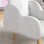 Fauteuil pour enfant design scandinave nuage grand confort avec piètement inclinés et tissu 46 x 51 x 55 cm blanc