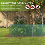 Serre de jardin serre à tomates filet protection porte zippée enroulable HDPE, dim. 125L x 248l x 62,5H cm