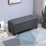 Sitzbank mit Stauraum, Polsterhocker, Bettbank, Aufbewahrungstruhe für Wohnzimmer, Schlafzimmer, Flur, 100 x 40 x 44 cm, Dunkelgrau
