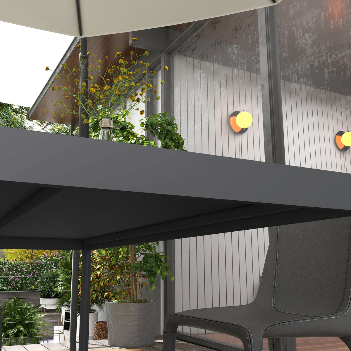 Table de jardin rectangulaire pour 6 personnes en aluminium plateau à lattes dim. 145L x 90l x 74H cm gris