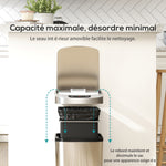 Poubelle de cuisine automatique 12 L en acier inoxydable, poubelle à capteur avec couvercle, 28 x 22 x 41 cm, argent