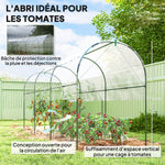 Serre de jardin serre à tomates 4 arceaux en acier bâche en PVC 4 x 1,2 x 1,7 m vert