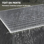 Abri de jardin 2,81 m² avec fondation, abri à outils extérieur adossé en acier galvanisé, 154x206,5x181cm, gris foncé