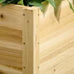 Jardinière de jardin surélevée bac à fleurs roues en bois de sapin dim. 89L x 48l x 47H cm bois naturel