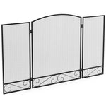 Grille de protection pour cheminée, pare-étincelles pliable 3 volets en métal pour salon et chambre, 123 x 70 cm, Noir-7