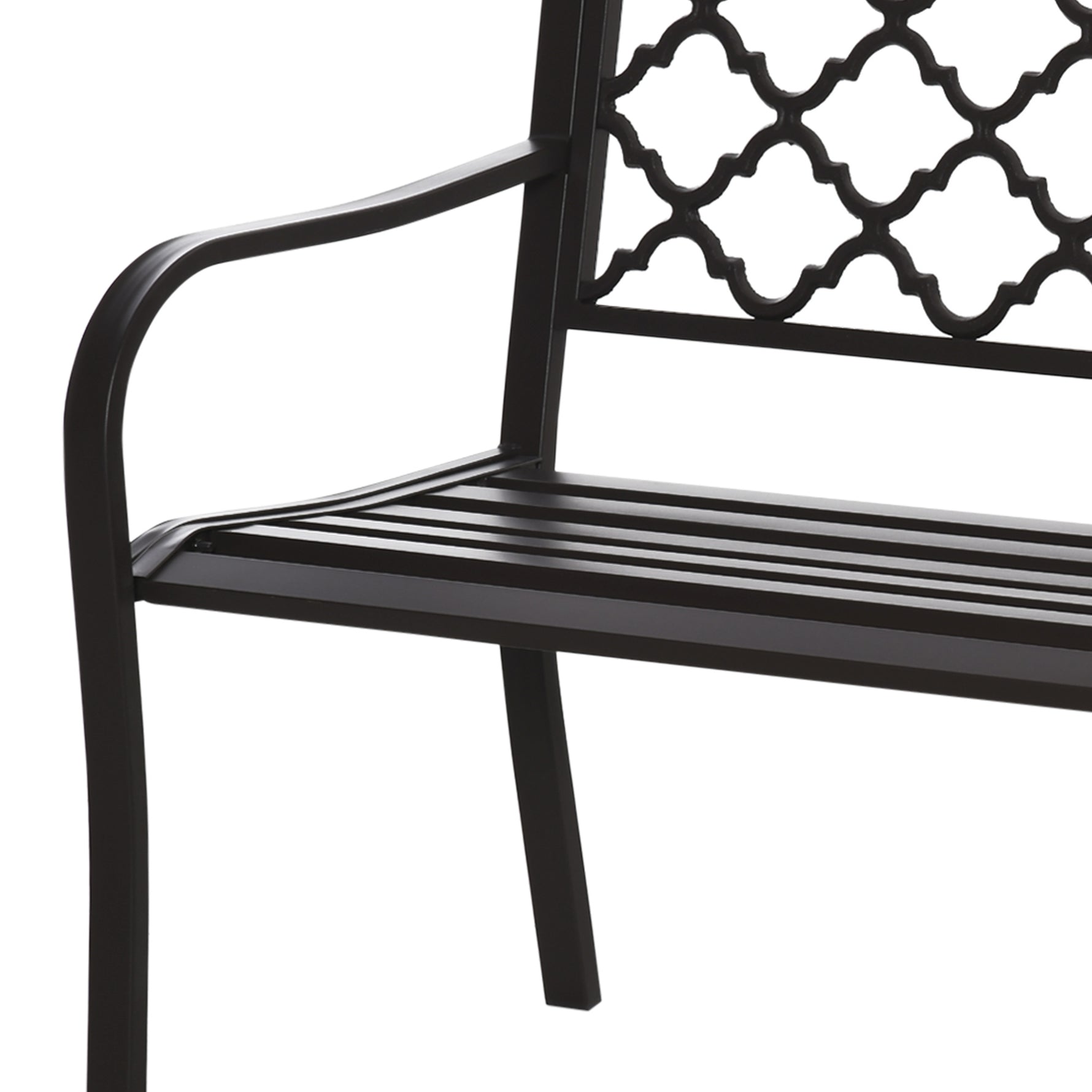 Banc 3 Places de Jardin terrasse Style Rural Chic 128L x 60l x 89H cm métal époxy anticorrosion Fonte Brun