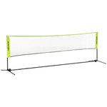 Filet de badminton, filet portable, hauteur ajustable 107-155 cm, avec sac de transport, cadre métallique, noir, jaune