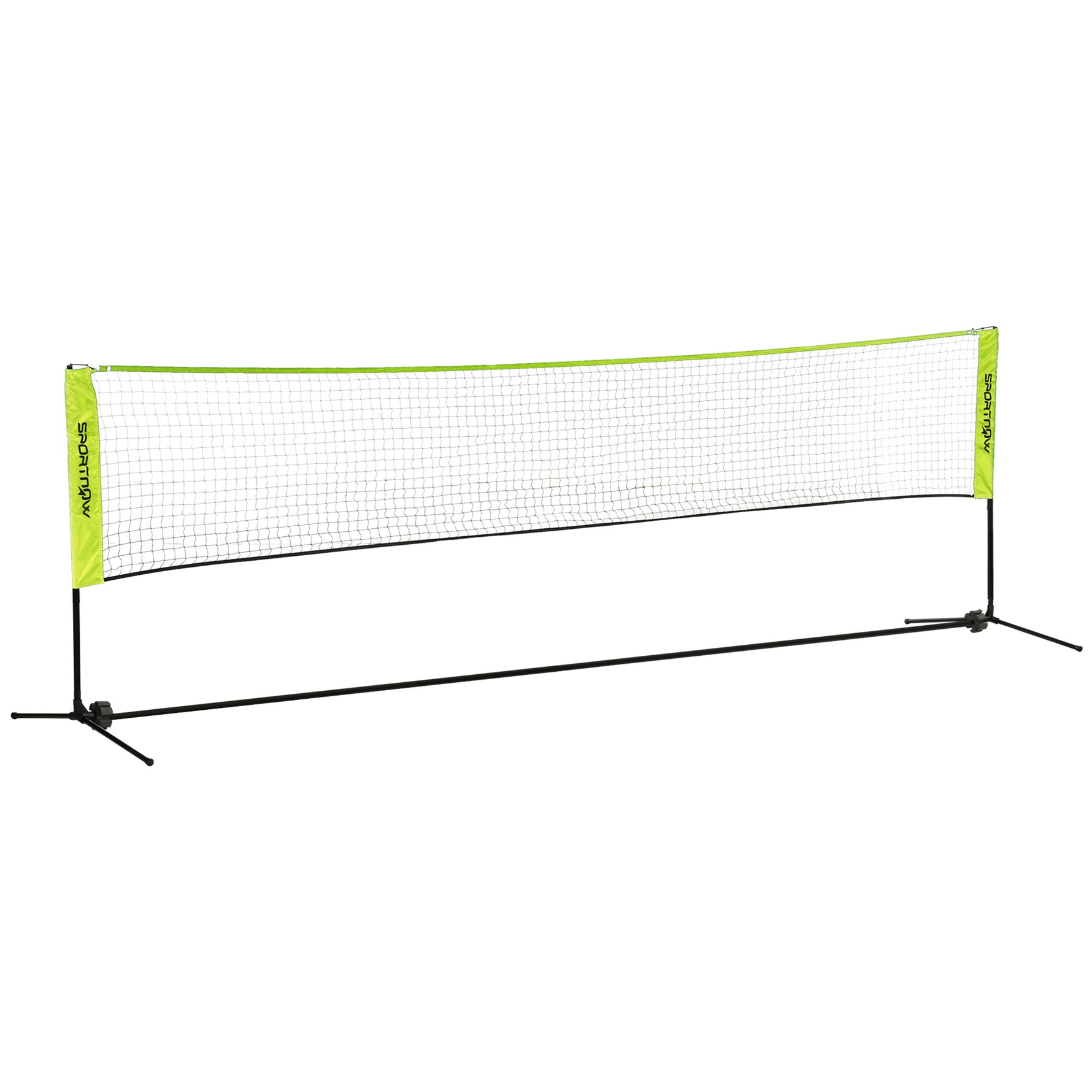 Filet de badminton, filet portable, hauteur ajustable 107-155 cm, avec sac de transport, cadre métallique, noir, jaune