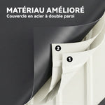 Coffre de rangement métal boîte de jardin 350L double vérins à gaz  verrouillable pour coussins outils gris anthracite