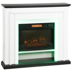 Cheminée électrique 1800W, fausse cheminée décorative lumières LED RGB, effet flamme, manteau, 105 x 27 x 97 cm, noir