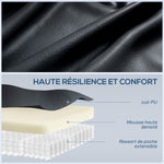 Fauteuil inclinable de massage et chauffage, fauteuil de relaxation, dossier réglable, pivotant 360°, 82x99x103cm, noir