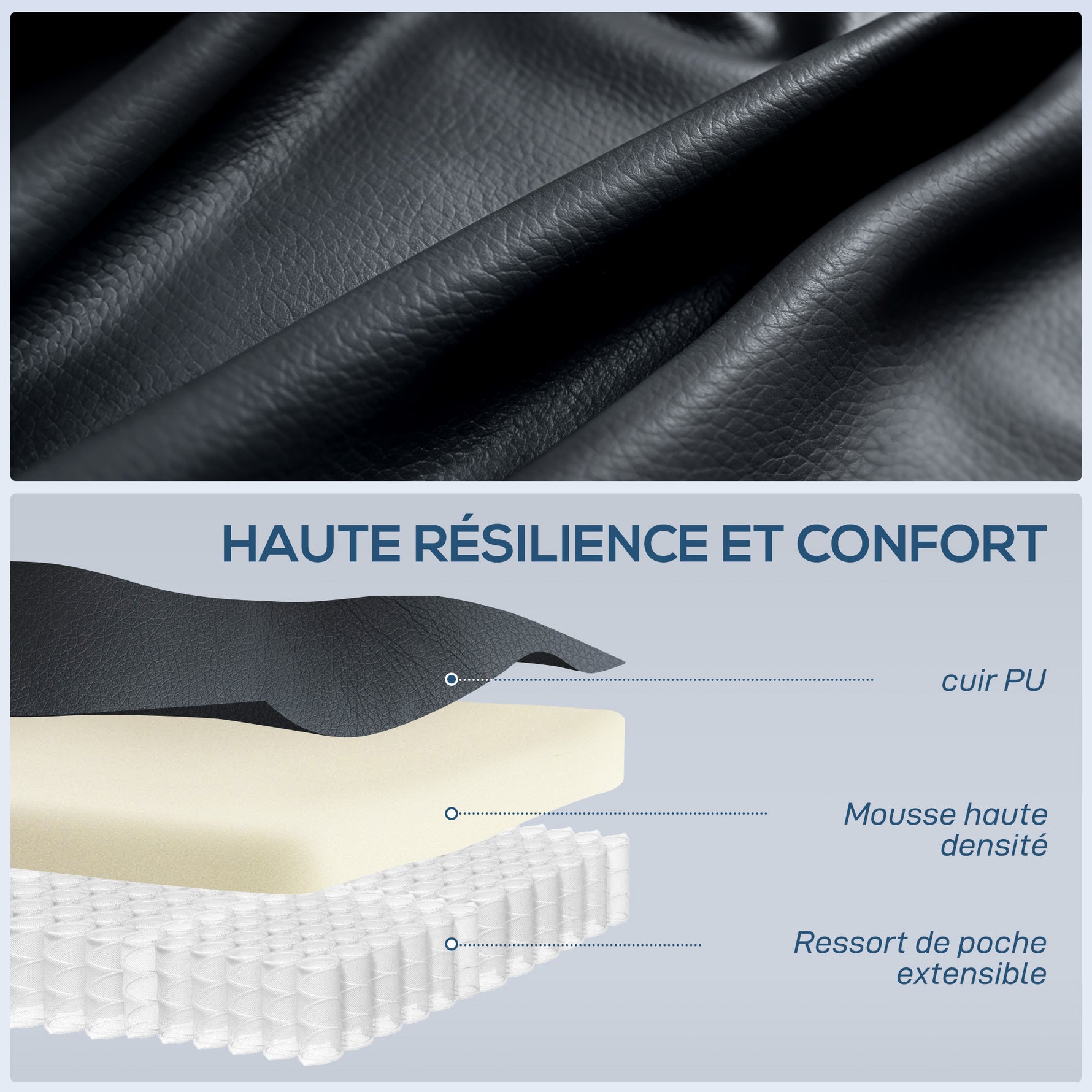 Fauteuil inclinable de massage et chauffage, fauteuil de relaxation, dossier réglable, pivotant 360°, 82x99x103cm, noir