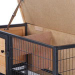 Cage à lapins en bois sur pieds, clapier pour rongeurs, cochons d'inde avec toit ouvrable - dim. 91,5L x 45l x 70H cm