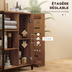 Meuble de salle de bain sur pied design industriel structure acier 3 étagères ouvertes 60 x 30 x 85 cm marron rustique
