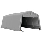Tente garage carport dim. 6,2L x 3,3l x 2,4H m acier galvanisé robuste PE haute densité 150 g/m² imperméable anti-UV