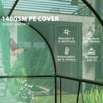 Serre de jardin 2 m² serre à tomates 2 portes zippées enroulables acier PE haute densité anti-UV 2 x 1 x 1,78 m vert