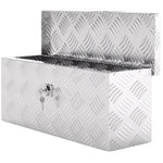 Caja de almacenamiento - caja de herramientas de aluminio - baúl de herramientas de aluminio. cierre con llave dim. 50L x 15,5an x 20,5al cm - plateado