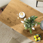 Table à manger pliante table extensible 120-160 cm jusqu'à 6 à 8 personnes avec pieds en acier, naturel