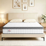 Matelas 140 x 190 cm, 20cm d'épaisseur, matelas à ressorts ensachés 7 zones mousse à mémoire forme au gel rafraîchissant