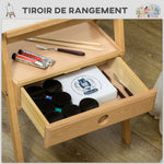 Chevalet en bois sur pied chevalet d'artiste avec tiroir intégré hauteur réglable jusqu'à 92 cm coloris naturel