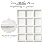 Meuble de rangement multimédia 456 CD/ 336 DVD - bibliothèque en bois avec étagères réglables, 89 x 130,5 cm, blanc