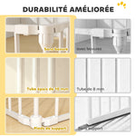 Barrière de sécurité en métal parc enclos pliable et modulable pour chien et enfant 6 panneaux 61 x 75 cm blanc