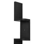Étagère d'angle Murale à 5 Niveaux Hauteur 120 cm Forme de Zigzag en Bois Noire