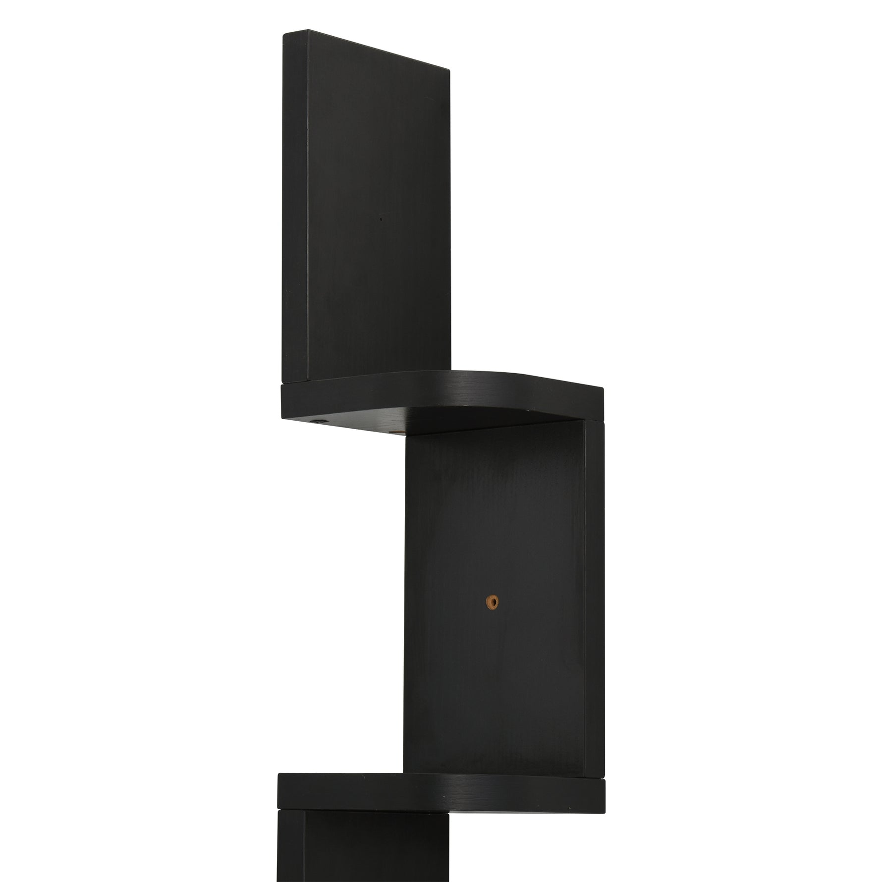 Étagère d'angle Murale à 5 Niveaux Hauteur 120 cm Forme de Zigzag en Bois Noire