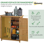Abri de jardin armoire de jardin 3 étagères 2 portes toit en tôle galvanisé étanche bois sapin 75 x 40 x 90 cm jaune
