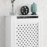 Couvercle de radiateur cache radiateur grille croisée pour salon chambre à coucher en bois 78l x 19P x 82H cm blanc