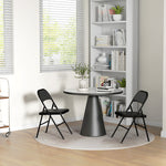 Lot de 2 chaises pliantes chaises de salle à manger portables cadre en acier dim. 45l x 46P x 78H cm noir