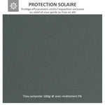 Toile de rechange pour pavillon tonnelle tente 3 x 4 m polyester haute densité 180 g/m² gris