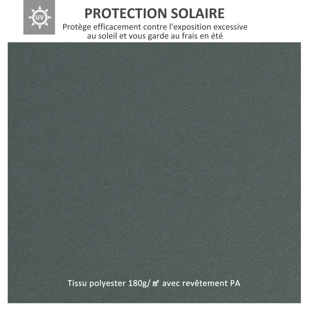 Toile de rechange pour pavillon tonnelle tente 3 x 4 m polyester haute densité 180 g/m² gris
