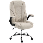 Fauteuil de bureau, chaise bureau ergonomique, hauteur réglable, accoudoirs relevables, 70 x 70 x 114-122 cm, beige