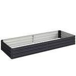 Carré potager de jardin rectangulaire jardinière extérieure 241 x 90,5 x 30 cm tôle d'acier ondulée noir