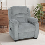 Sillón relax eléctrico, sillón reclinable, puerto USB, reposapiés, bolsillos laterales, mando a distancia, 86x90x103cm, gris claro