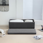 Banc de rangement bout de lit en velours côtelé avec couvercle, pour salon, chambre, entrée, 112 x 42 x 40 cm, gris