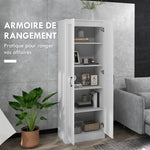Armoire 2 portes meuble de rangement avec 5 étagères, style contemporain, 60L x 36,5l x 175H