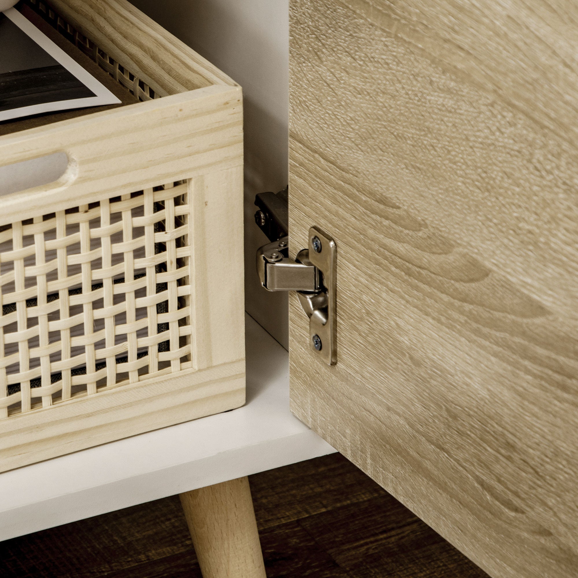Meuble TV Banc TV Buffet bas Meuble de rangement sur pied avec 2 placards en Bois pour Chambre Salon 110 x 40 x