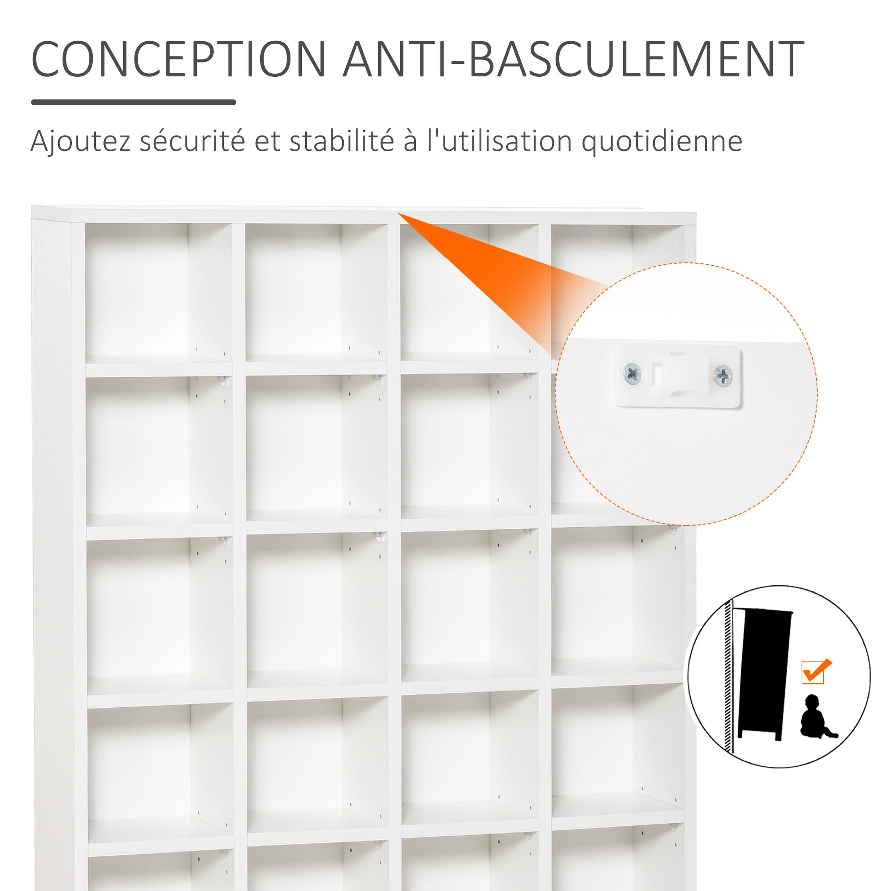 Meuble de rangement multimédia 456 CD/ 336 DVD - bibliothèque en bois avec étagères réglables, 89 x 130,5 cm, blanc