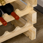 Casier à bouteilles pour 72 bouteilles, étagère à vin avec 6 niveaux modulable et superposable, casier à vin en bois de sapin massif, pour cave, bars, sous-sols, 114x28x85cm, bois naturel