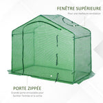 Serre de jardin PE, serre de balcon, bâche renforcée, châssis en acier, porte zippée enroulable, pour légumes plantes, intérieur et extérieur, 180 x 100 x 168 cm, vert