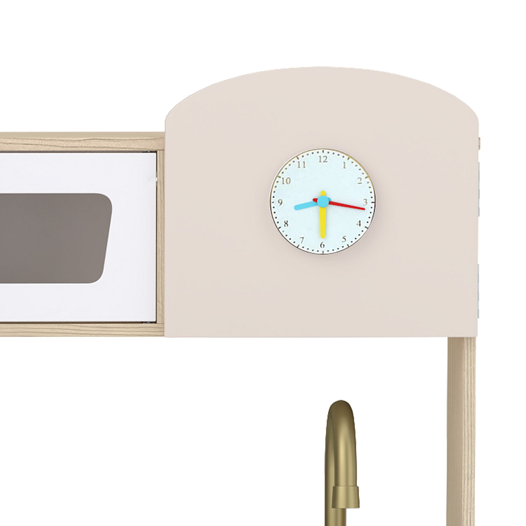 Cuisine Enfant en Bois, Dinette Cuisine Enfant avec Ustensiles en Acier Inoxydable, pour 3 à 6 Ans, 74x29x81cm, Blanc