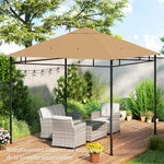 Ersatzdach für Pavillon, Gazebo-Ersatzdach, hochdichter Polyesterstoff 180 g/m², UV-beständig, 3 x 3 m, beige