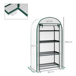 Serre de jardin serre de balcon résistante aux UV porte enroulable 4 étagères couverture en PE 80 x 49 x 160 cm blanc