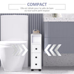 Porte-Papier Toilette 3 Niveaux avec Sortie Intégrée, Panneaux de Particules Aspect Blanc