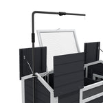 Casa para tortugas terrestres recinto exterior 2 refugios soporte de lámpara ajustable madera maciza 120 x 56,5 x 43 cm gris