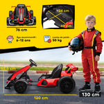 Kart électrique pour enfants moteur 2 x 150W batterie 24 V 120 x 76 x 53,5 cm rouge