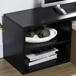 Meuble TV banc TV jusqu'à 65 pouces avec étagère amovible style contemporain porte basculante pour salon chambre